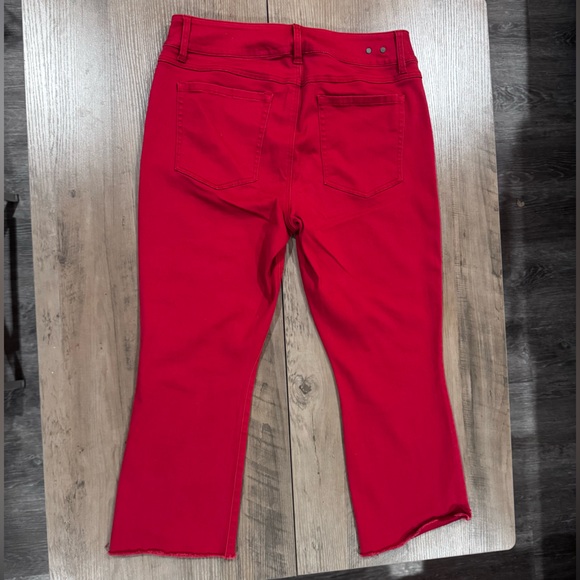 Cabi Hi-Low Crop Jeans - Red - Picture 4 of 4
